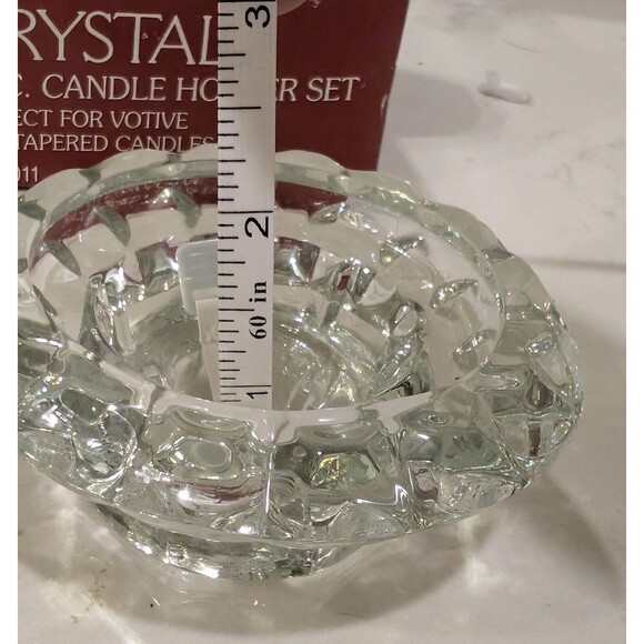 Crystal Candleholders For Tapers And Votive Candles NOS NW T - Picture 3 of 4